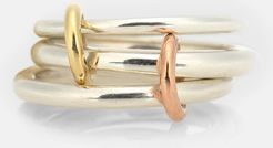 Daphne 18kt gold and sterling silver linked rings
