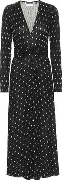 Sierra polka-dot crÃªpe midi dress