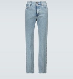 Regular-fit stone-bleached jeans