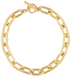 Large Oval Linked 18kt gold-plated necklace