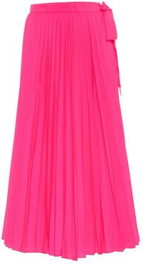 pleated jersey midi skirt