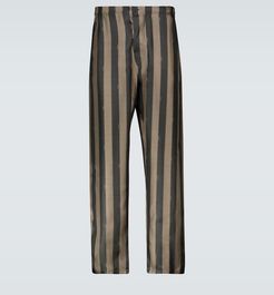 Striped silk pants