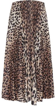 Leopard-print midi skirt