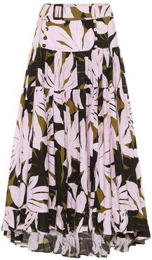 Penelope printed cotton midi skirt