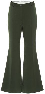 High-rise twill flared pants