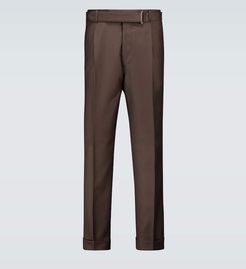 Belted wool pants