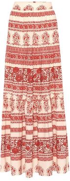 Western Orientalism silk maxi skirt