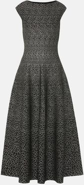 Stretch-jacquard midi dress