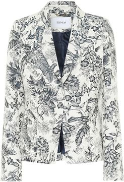 Iris printed cotton-blend blazer