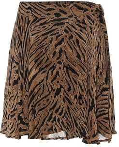 Tiger-printed georgette miniskirt