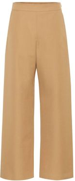 High-rise wide-leg wool pants