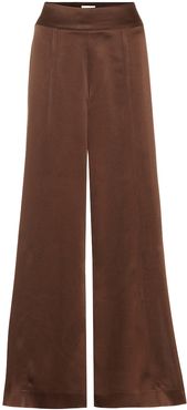 Naia high-rise wide-leg satin pants