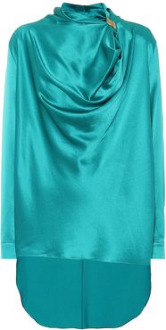 Limela draped silk-satin top