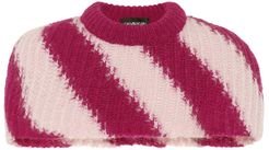 Striped mohair and wool capelet