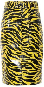 Tiger-print vinyl skirt