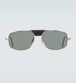 Square-frame aviator sunglasses