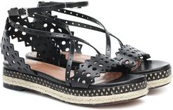 Leather espadrille sandals