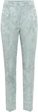 High-rise skinny jacquard pants