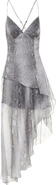 Printed silk midi dress