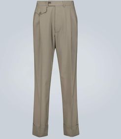 Double-pleated wool pants