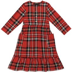 Checked cotton flannel dress