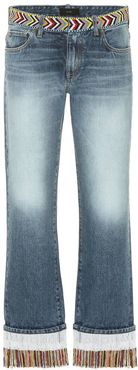 Embellished mid-rise jeans