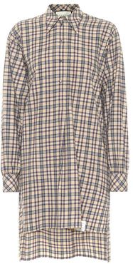 Checked cotton and wool shirt