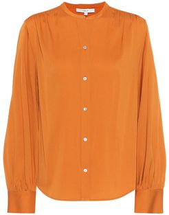 Stretch silk-satin blouse