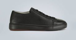 Pebble grain leather sneakers