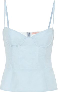 Quip cotton and linen bustier top