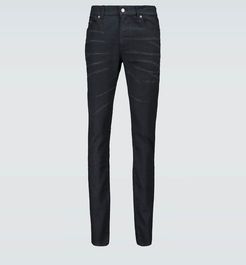 Skinny-fit coated jeans