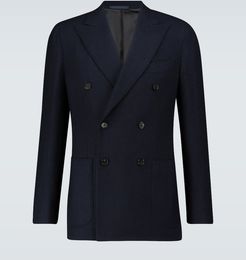 Double-breasted cashmere blazer