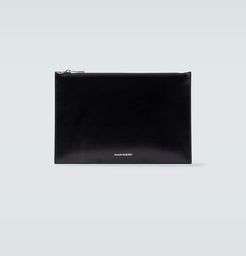 Leather zipped pouch