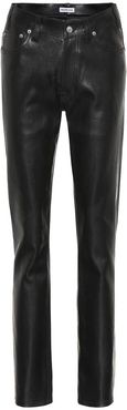 High-rise leather pants