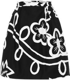 Floral stretch-cotton miniskirt
