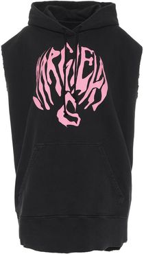 Logo sleeveless cotton hoodie