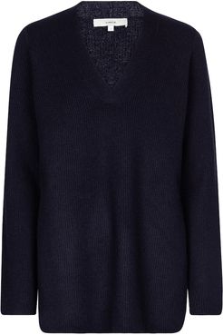 Ribbed-knit wool and cashmere sweater