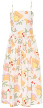 Leah printed cotton-blend dress