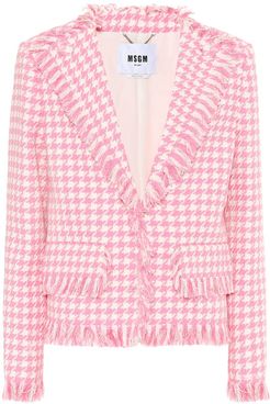 Houndstooth tweed blazer