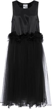 Tulle-trimmed midi dress