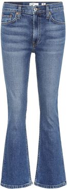 Cropped mid-rise flared jeans