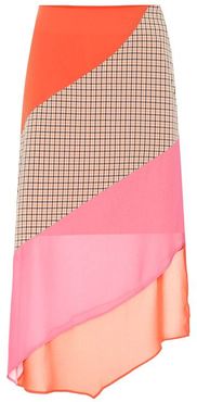 Bella paneled crÃªpe skirt