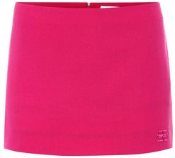 Stretch-wool miniskirt