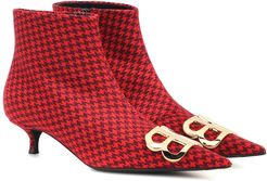 BB printed wool ankle boots