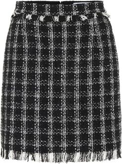 Tweed cotton-blend miniskirt