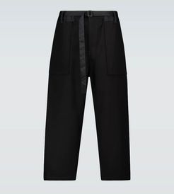 Cotton twill belted pants