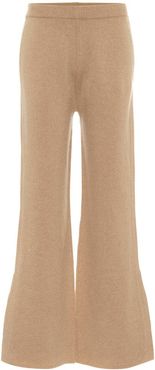 High-rise wool-blend flared pants