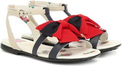 Web Bow leather sandals