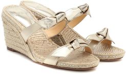Clarita leather wedge espadrille sandals
