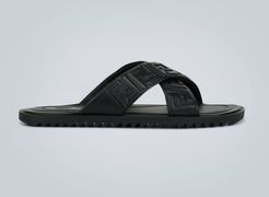 Embossed leather sandals